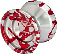 SuperNova Silver yoyo with Red Splash